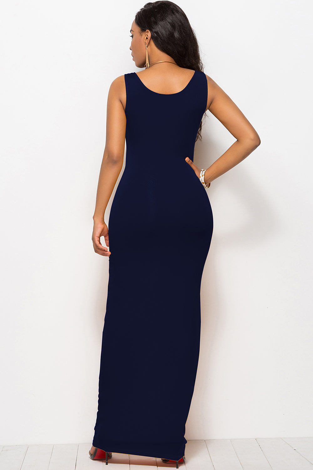 Scoop Neck Wide Strap Maxi Dress