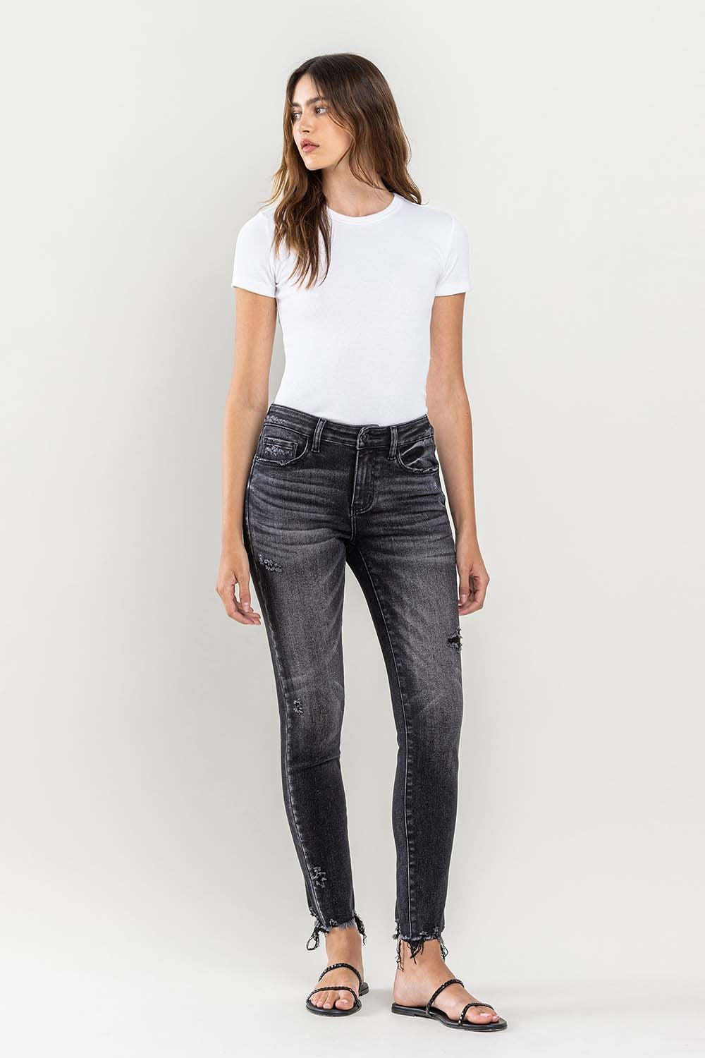 Lovervet Raw Hem Cropped Skinny Jeans