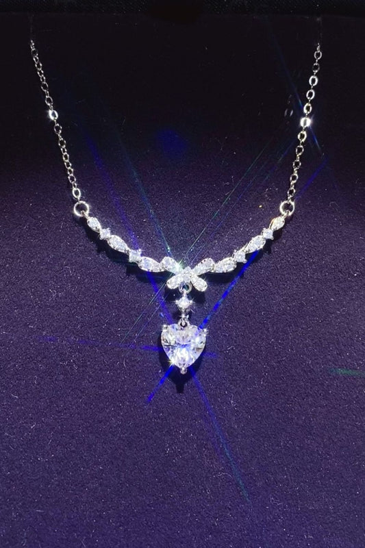 1 Carat 925 Sterling Silver Moissanite Necklace - Runway Regalia