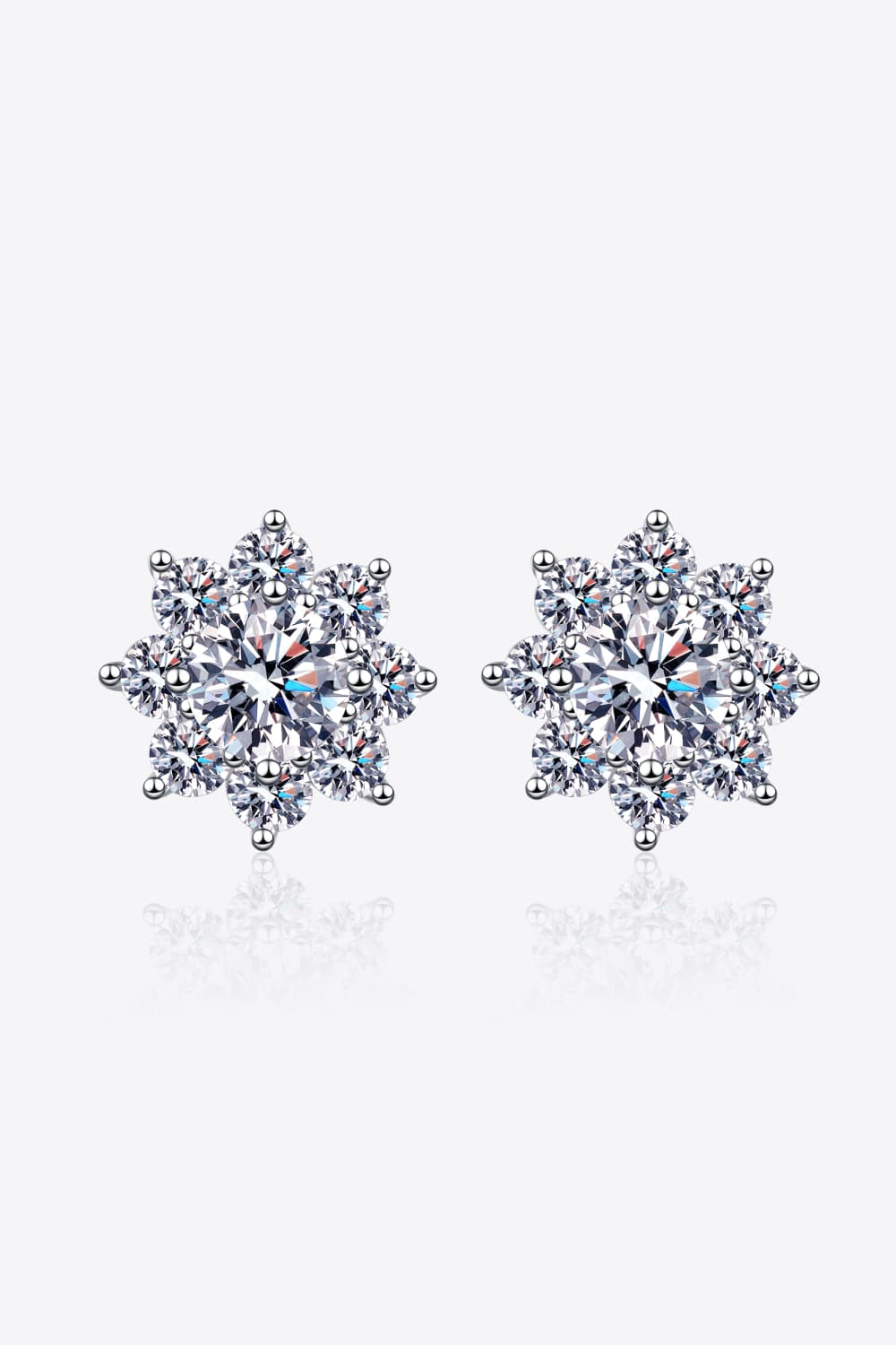 1 Carat Moissanite 925 Sterling Silver Flower Earrings - Runway Regalia