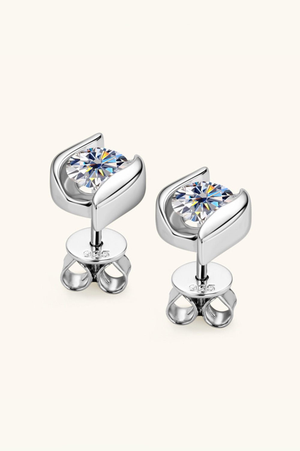 1 Carat Moissanite 925 Sterling Silver Stud Earrings - Runway Regalia