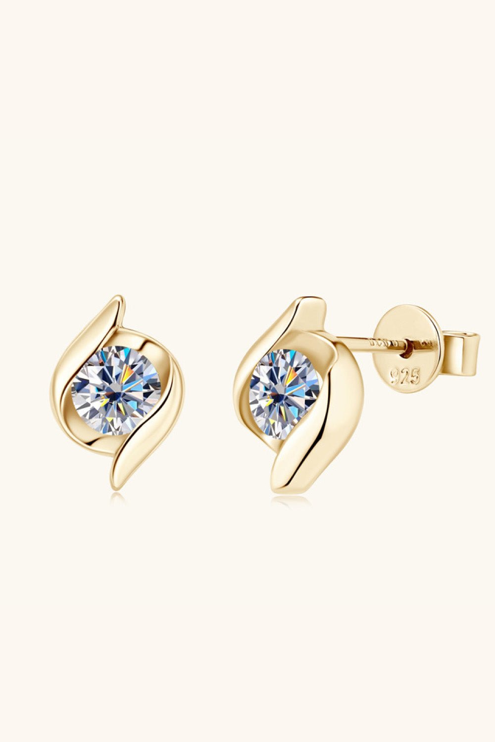 1 Carat Moissanite 925 Sterling Silver Stud Earrings - Runway Regalia