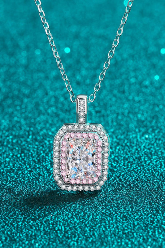 1 Carat Moissanite Geometric Pendant Chain Necklace - Runway Regalia