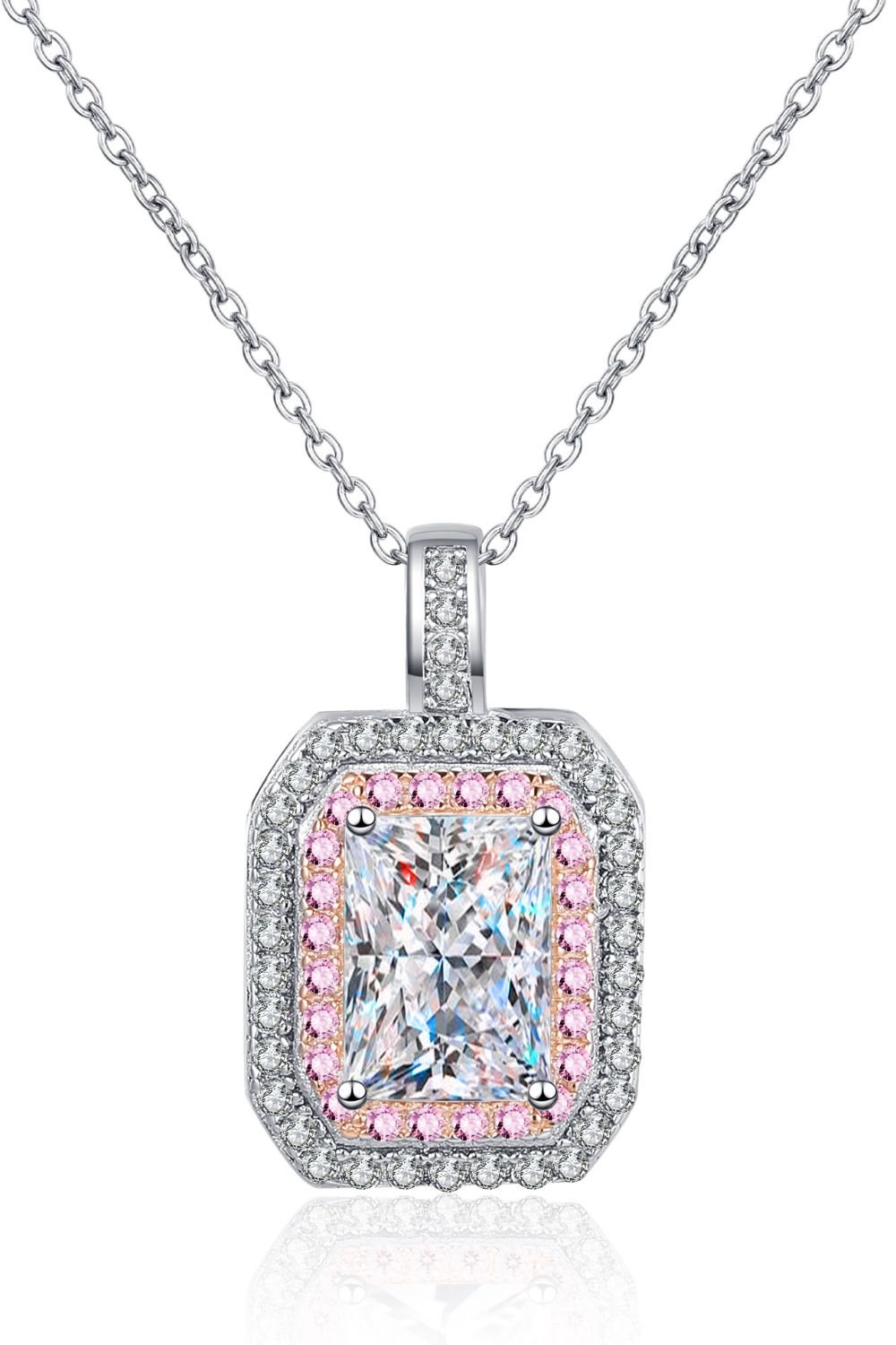 1 Carat Moissanite Geometric Pendant Chain Necklace - Runway Regalia