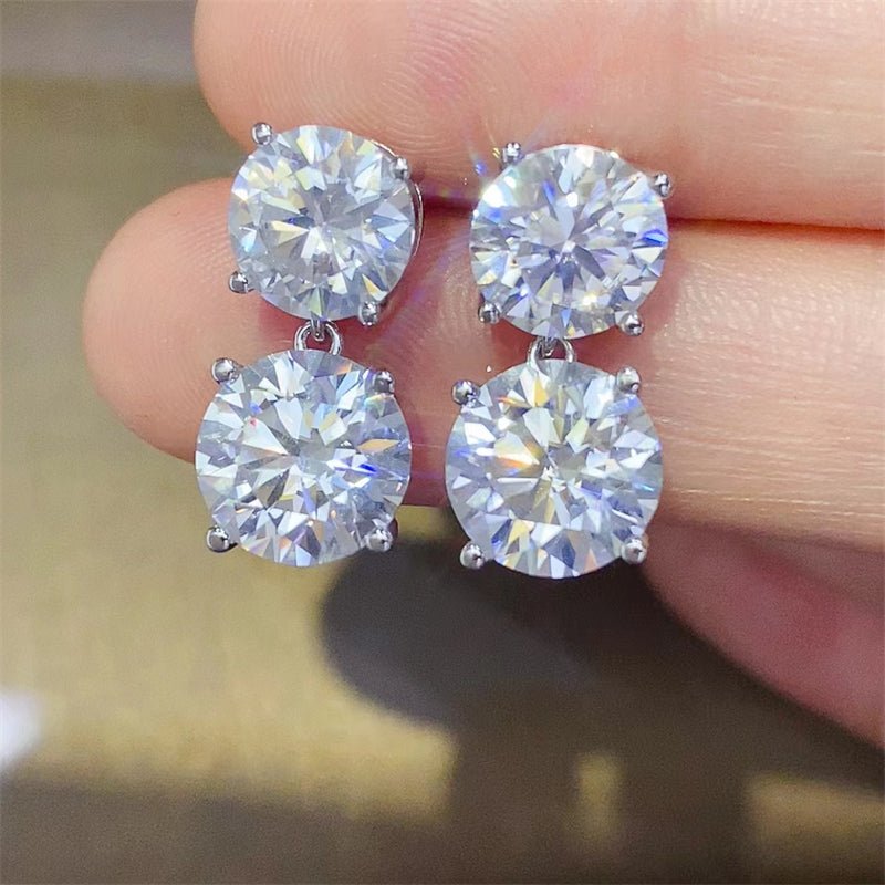 10 Carat Moissanite 925 Sterling Silver Earrings - Runway Regalia