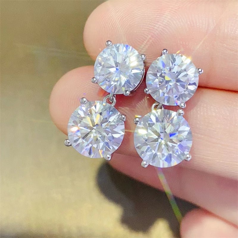 10 Carat Moissanite 925 Sterling Silver Earrings - Runway Regalia