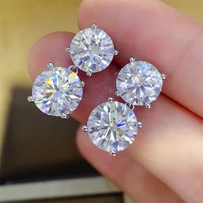 10 Carat Moissanite 925 Sterling Silver Earrings - Runway Regalia