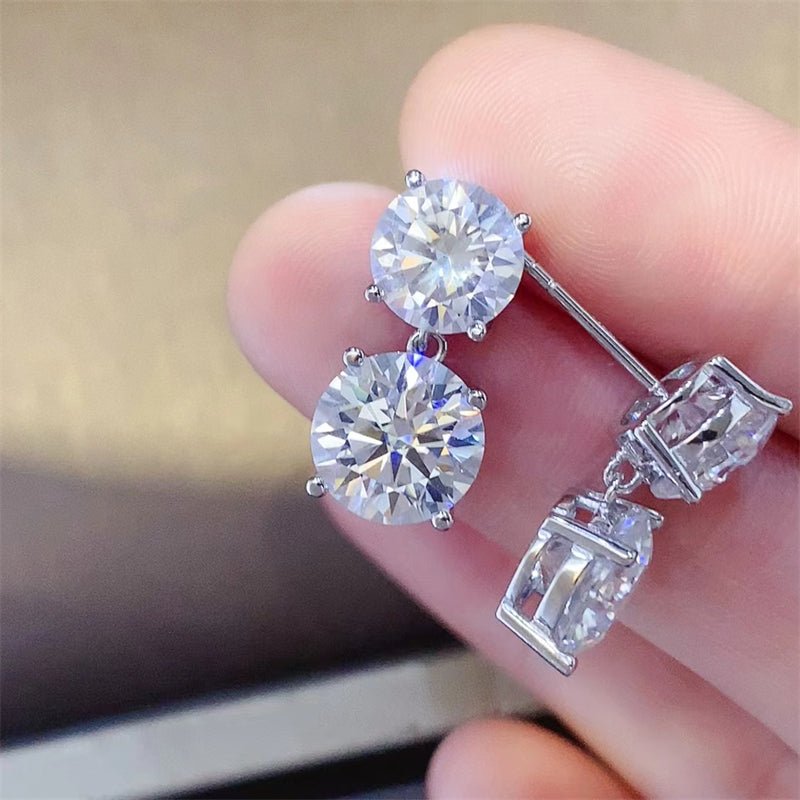 10 Carat Moissanite 925 Sterling Silver Earrings - Runway Regalia