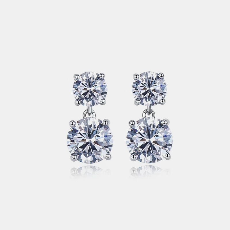 10 Carat Moissanite 925 Sterling Silver Earrings - Runway Regalia