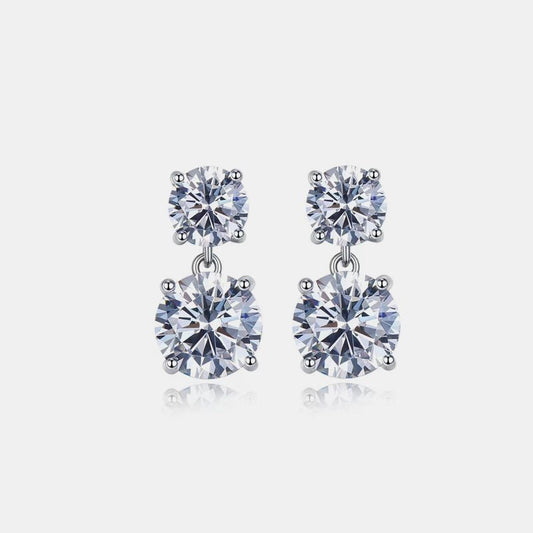 10 Carat Moissanite 925 Sterling Silver Earrings - Runway Regalia