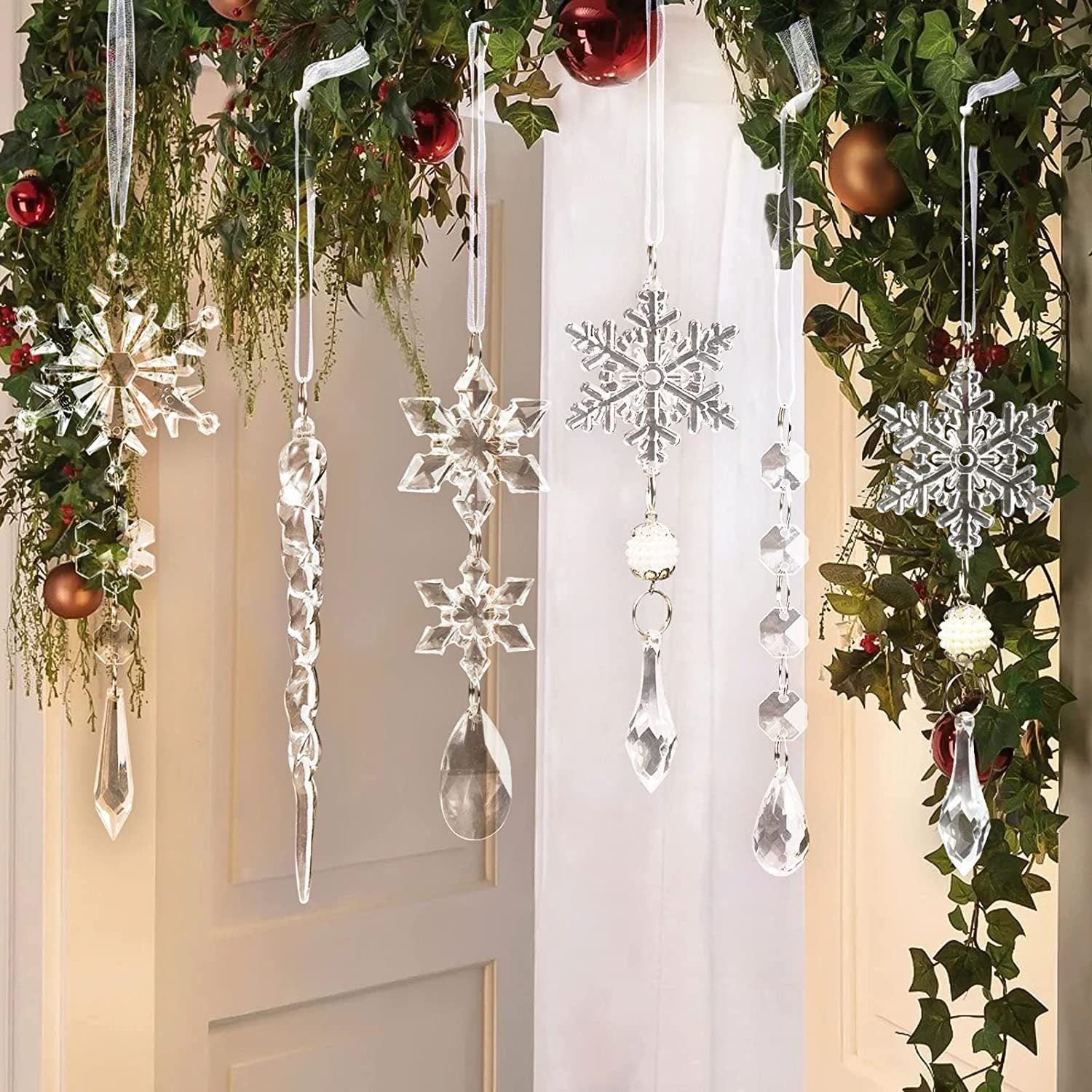 10 - Piece Acrylic Icicle Ornaments - Runway Regalia