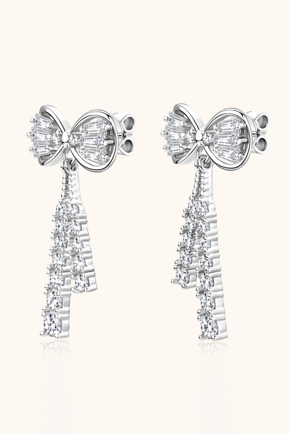 1.12 Carat Moissanite 925 Sterling Silver Bow Earrings - Runway Regalia