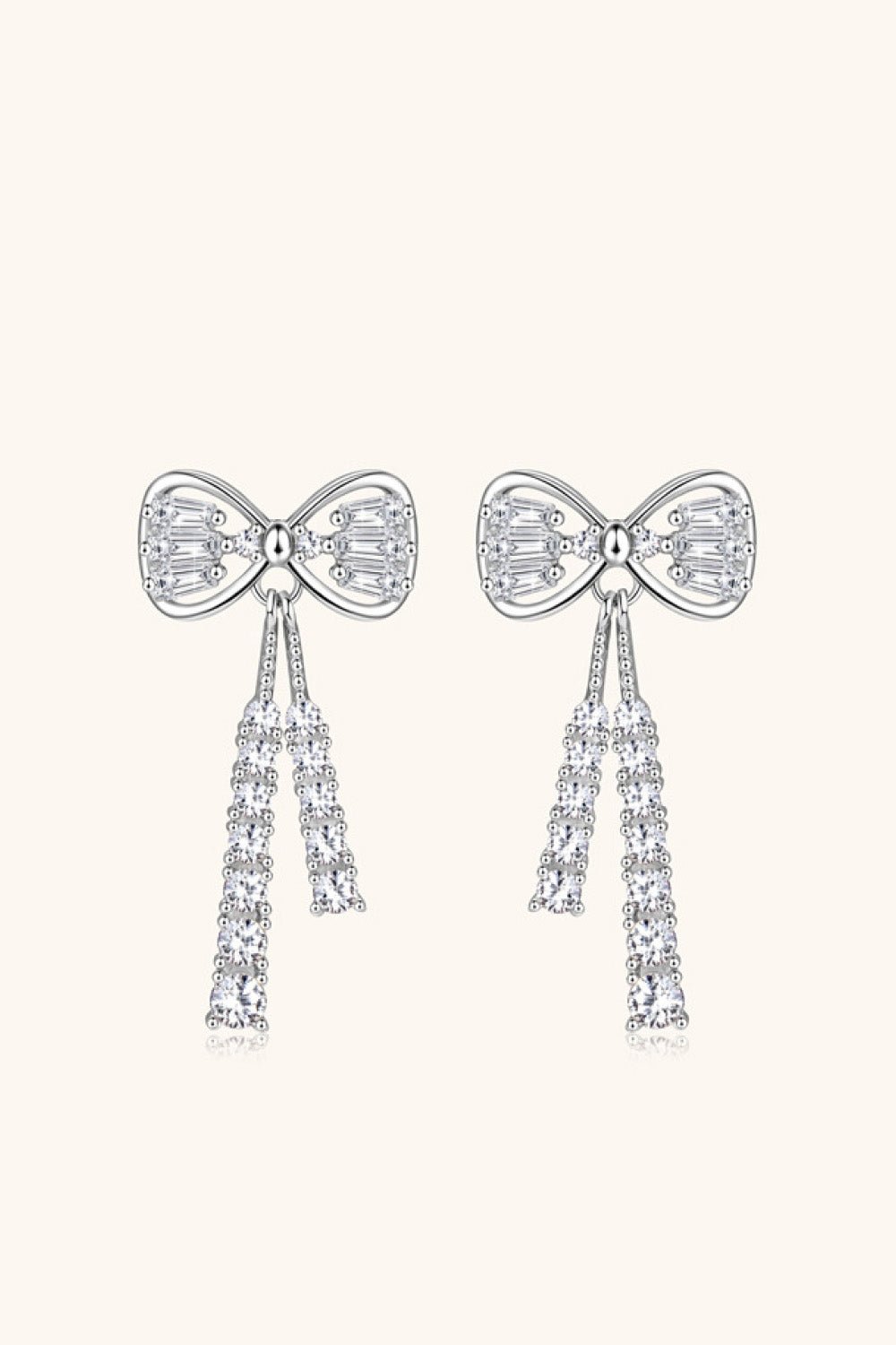 1.12 Carat Moissanite 925 Sterling Silver Bow Earrings - Runway Regalia