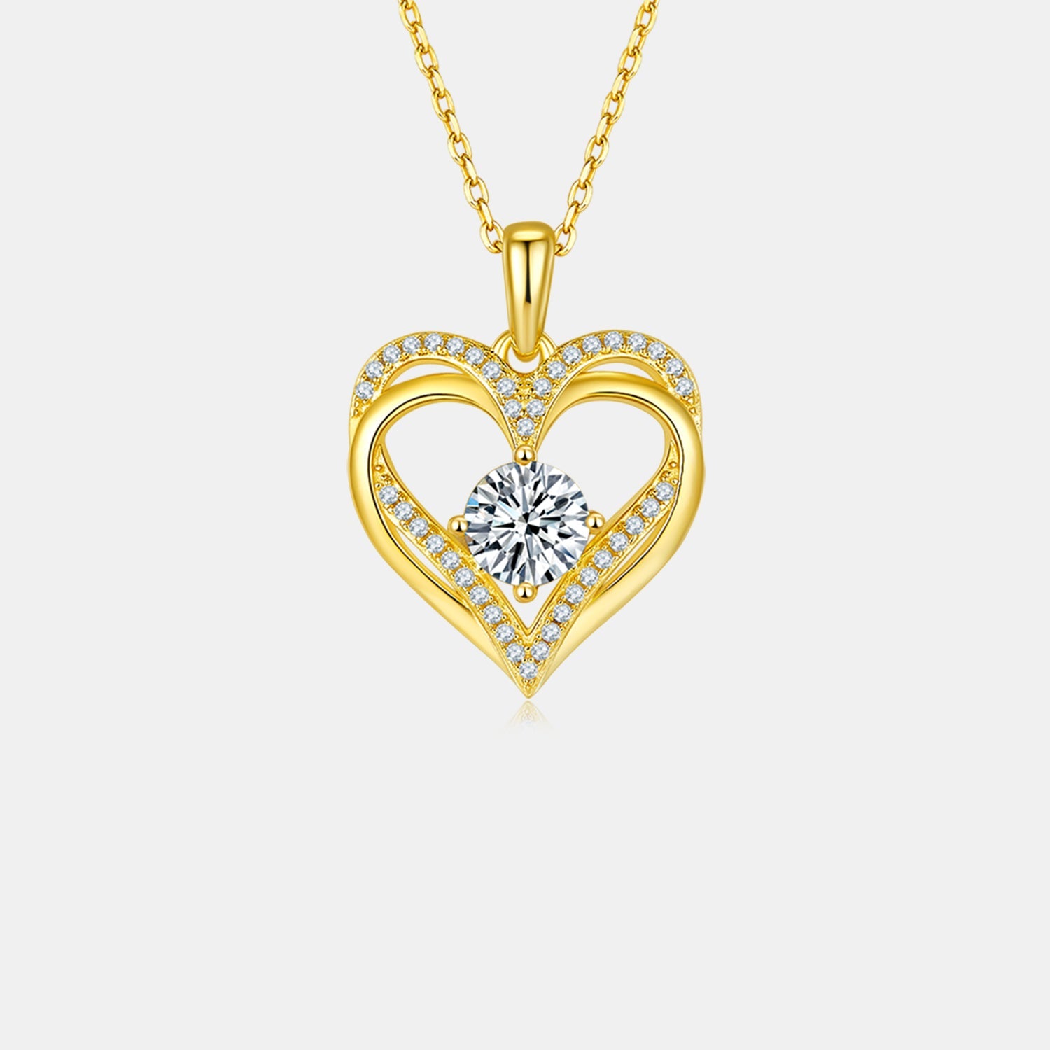 1.2 Carat Moissanite 925 Sterling Silver Heart Necklace - Runway Regalia