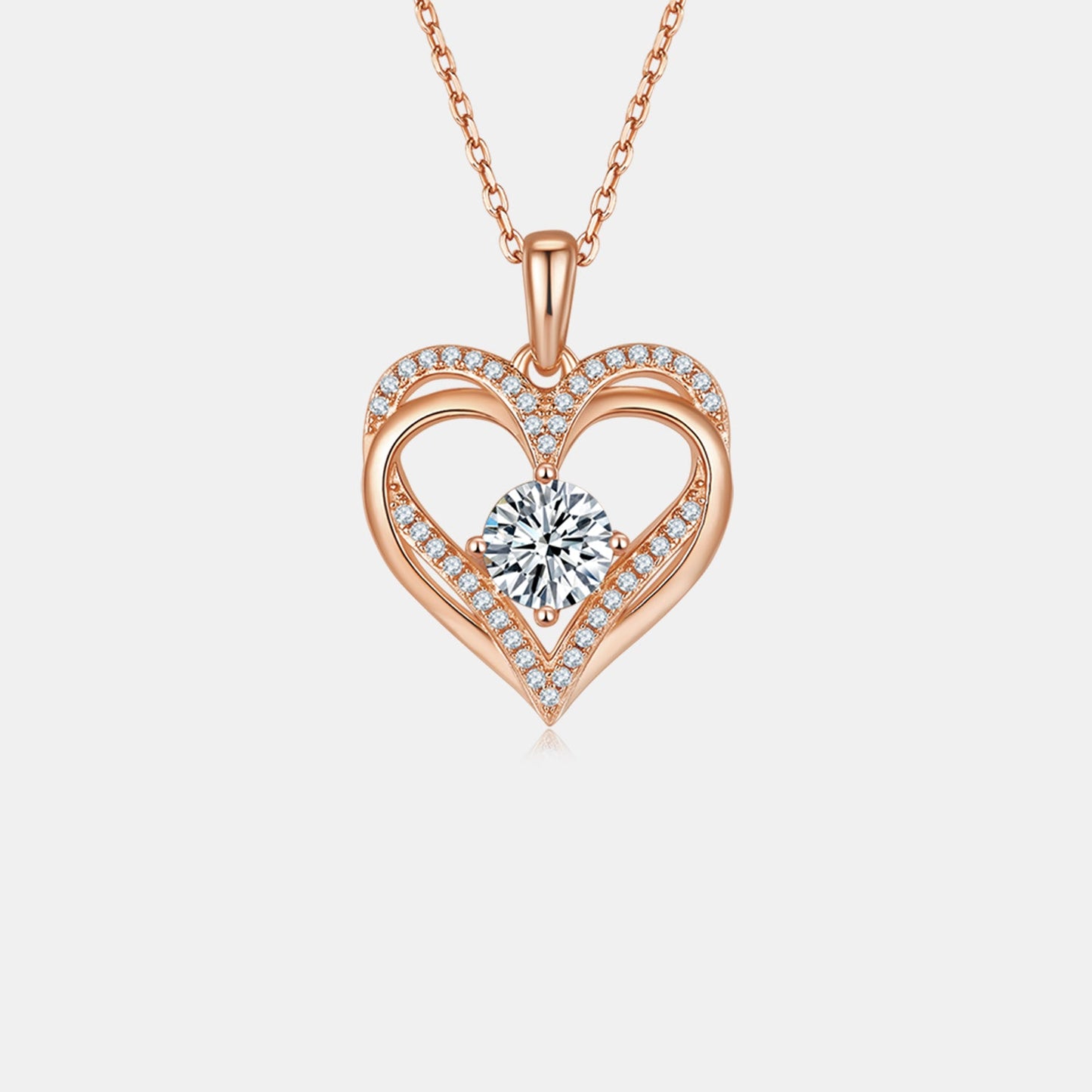 1.2 Carat Moissanite 925 Sterling Silver Heart Necklace - Runway Regalia