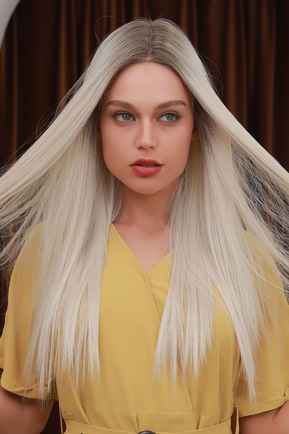 13*2" Lace Front Wigs Synthetic Long Straight 26" Heat Safe 150% Density - Runway Regalia