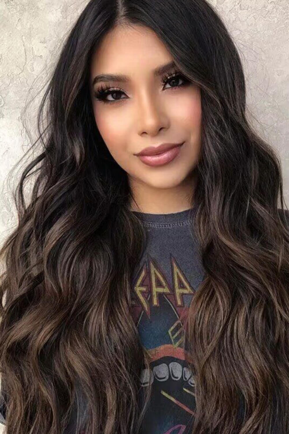 13*2" Lace Front Wigs Synthetic Long Wave 26" Heat Safe 150% Density in Brown - Runway Regalia