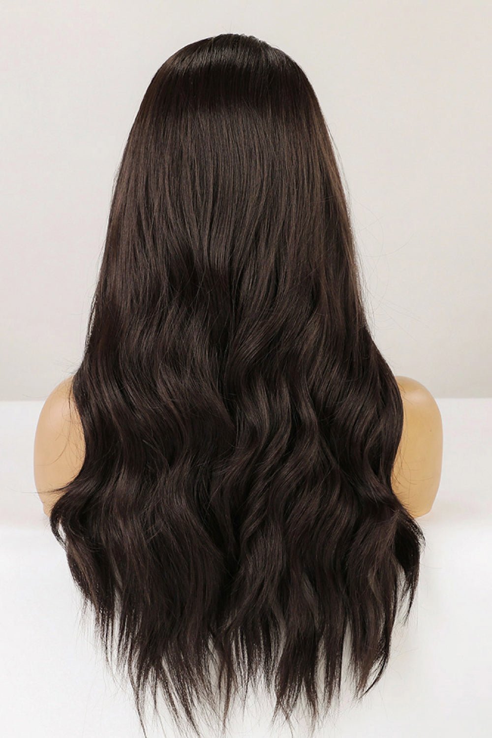 13*2" Lace Front Wigs Synthetic Long Wave 26" Heat Safe 150% Density in Brown - Runway Regalia