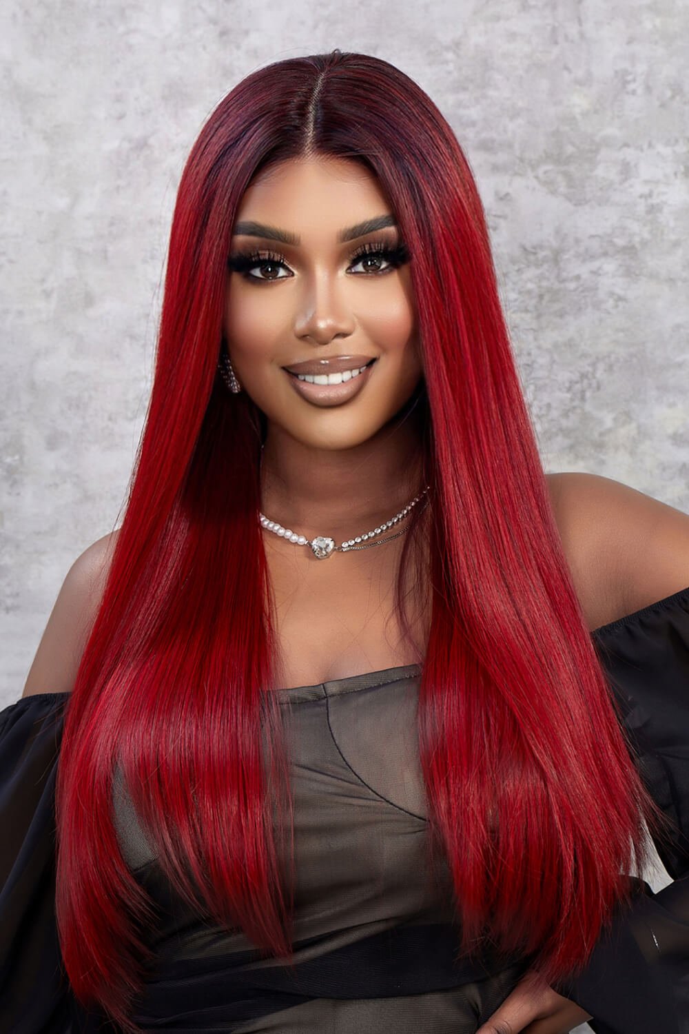 13*2" Lace Front Wigs Synthetic Straight 26" 150% Density - Runway Regalia