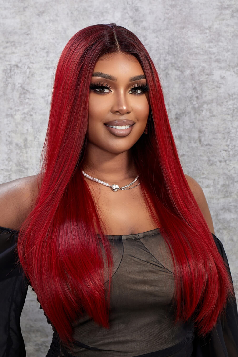 13*2" Lace Front Wigs Synthetic Straight 26" 150% Density - Runway Regalia