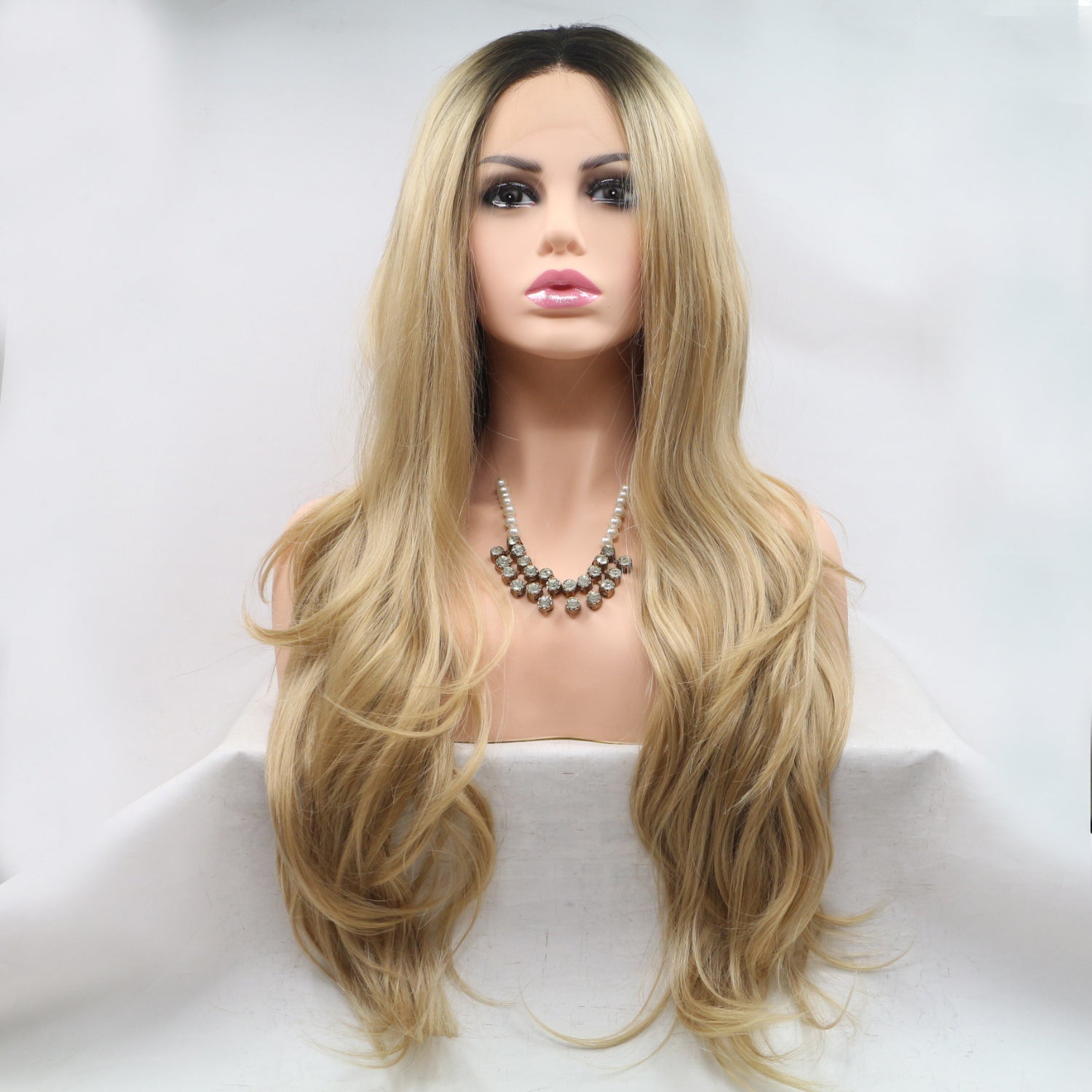 13*3" Lace Front Wigs Synthetic Long Wavy 24" 130% Density - Runway Regalia