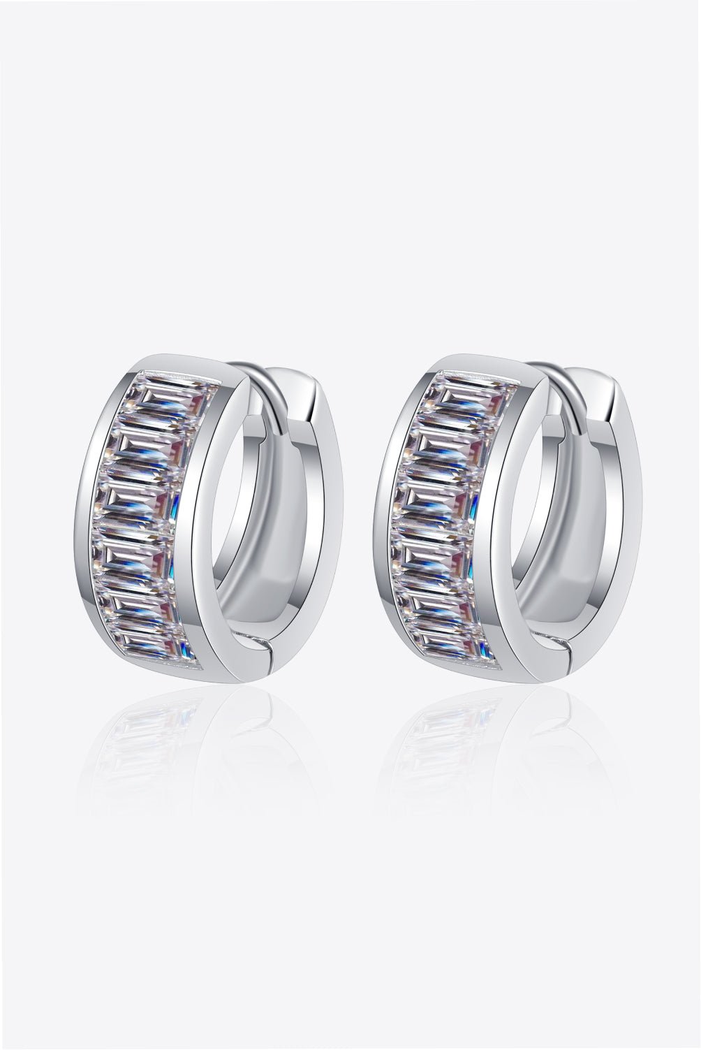 1.8 Carat Moissanite 925 Sterling Silver Huggie Earrings - Runway Regalia