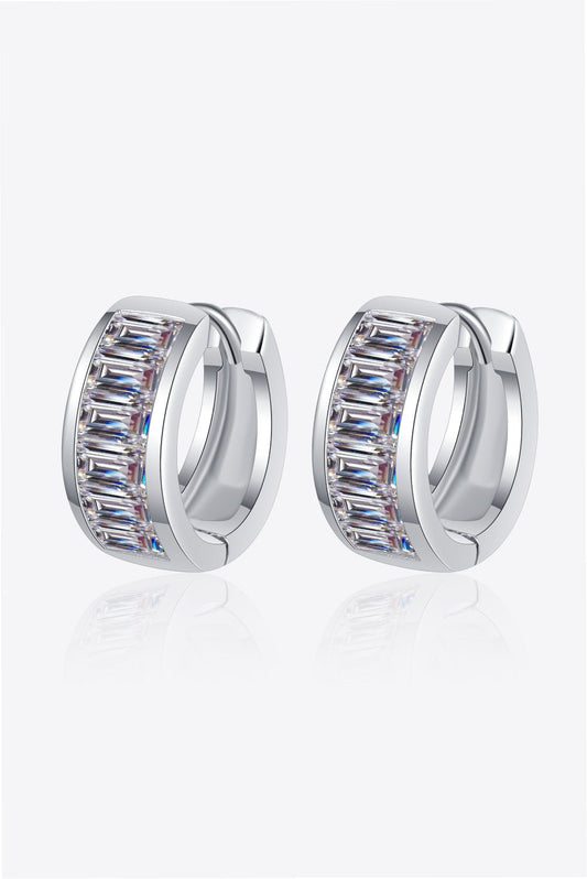 1.8 Carat Moissanite 925 Sterling Silver Huggie Earrings - Runway Regalia