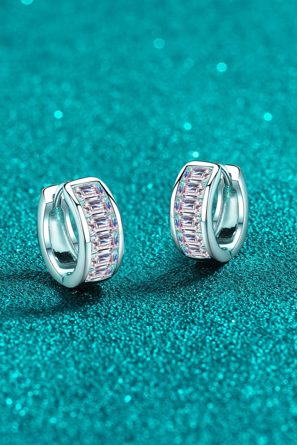 1.8 Carat Moissanite 925 Sterling Silver Huggie Earrings - Runway Regalia