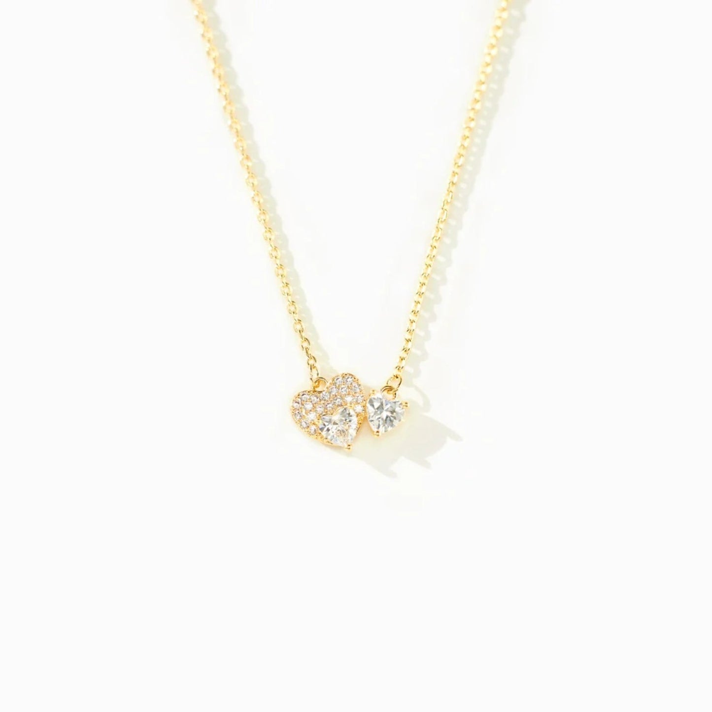 18K Gold - Plated 925 Sterling Silver Zircon Heart Necklace - Runway Regalia