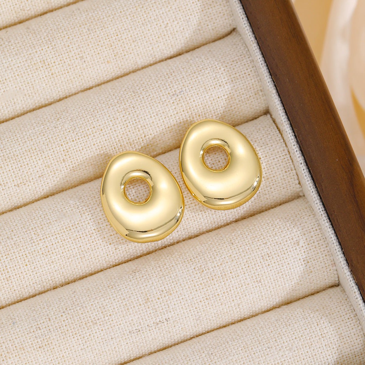 18K Gold - Plated Bubble Letter Stud Earrings - Runway Regalia