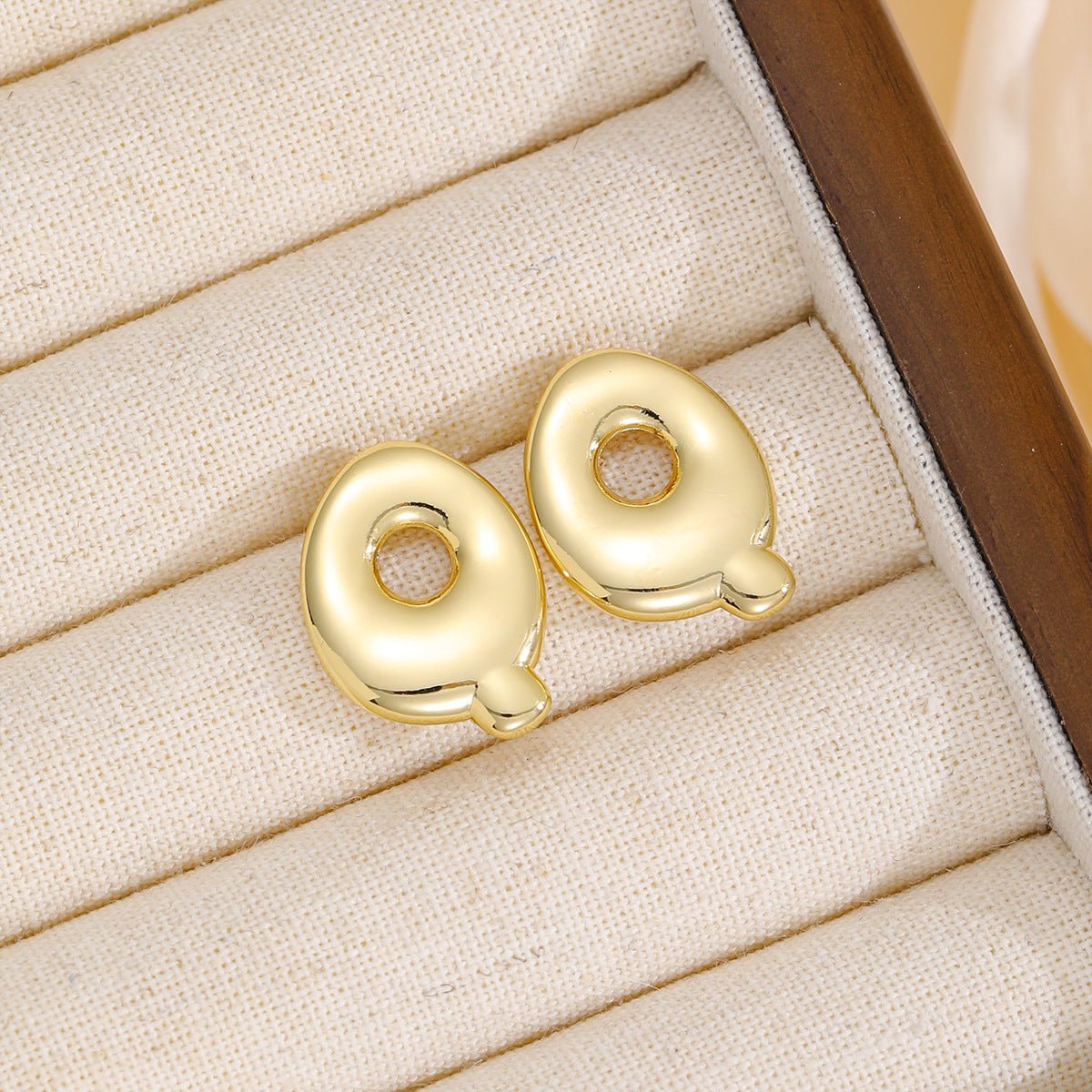 18K Gold - Plated Bubble Letter Stud Earrings - Runway Regalia