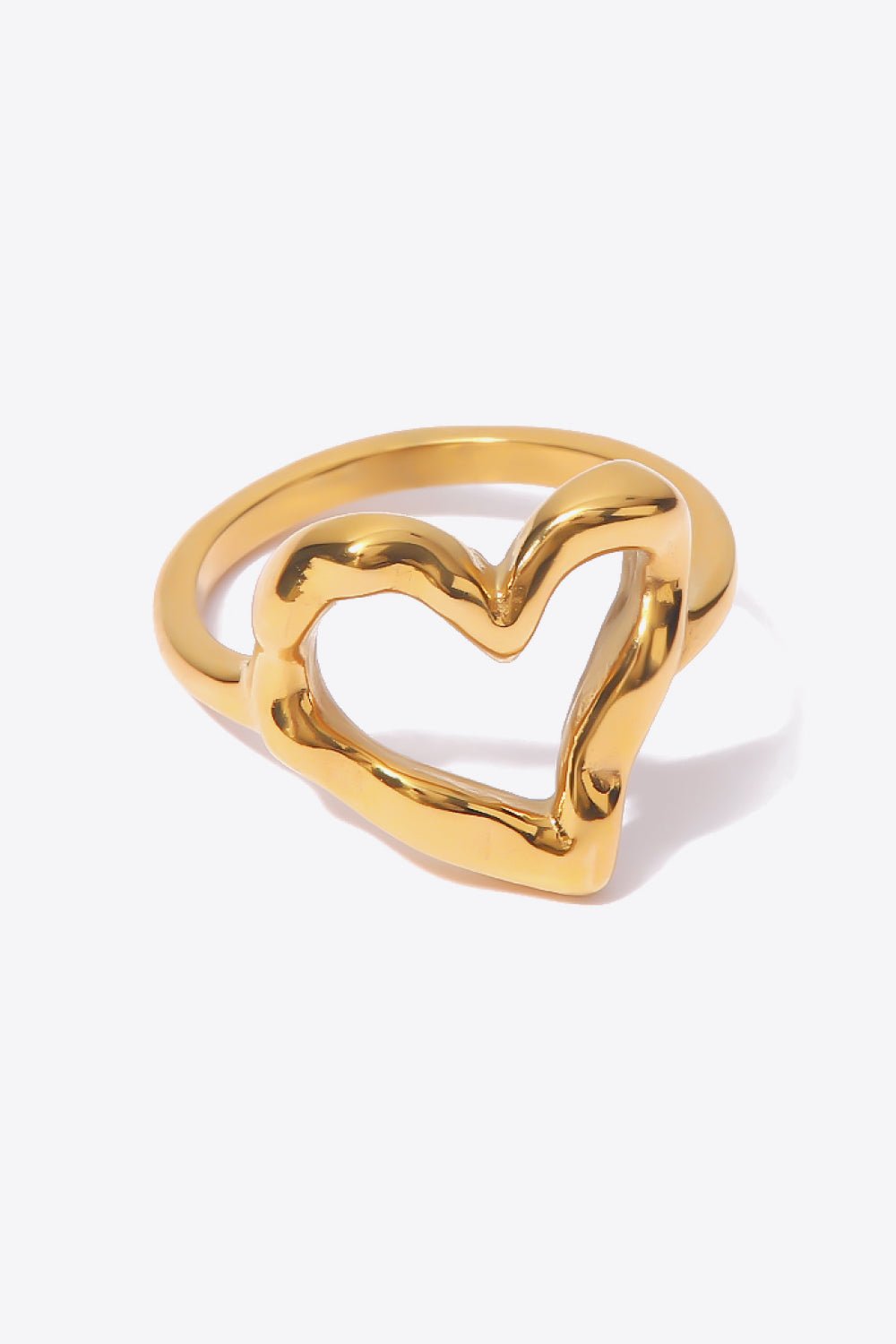 18K Gold Plated Heart - Shaped Ring - Runway Regalia