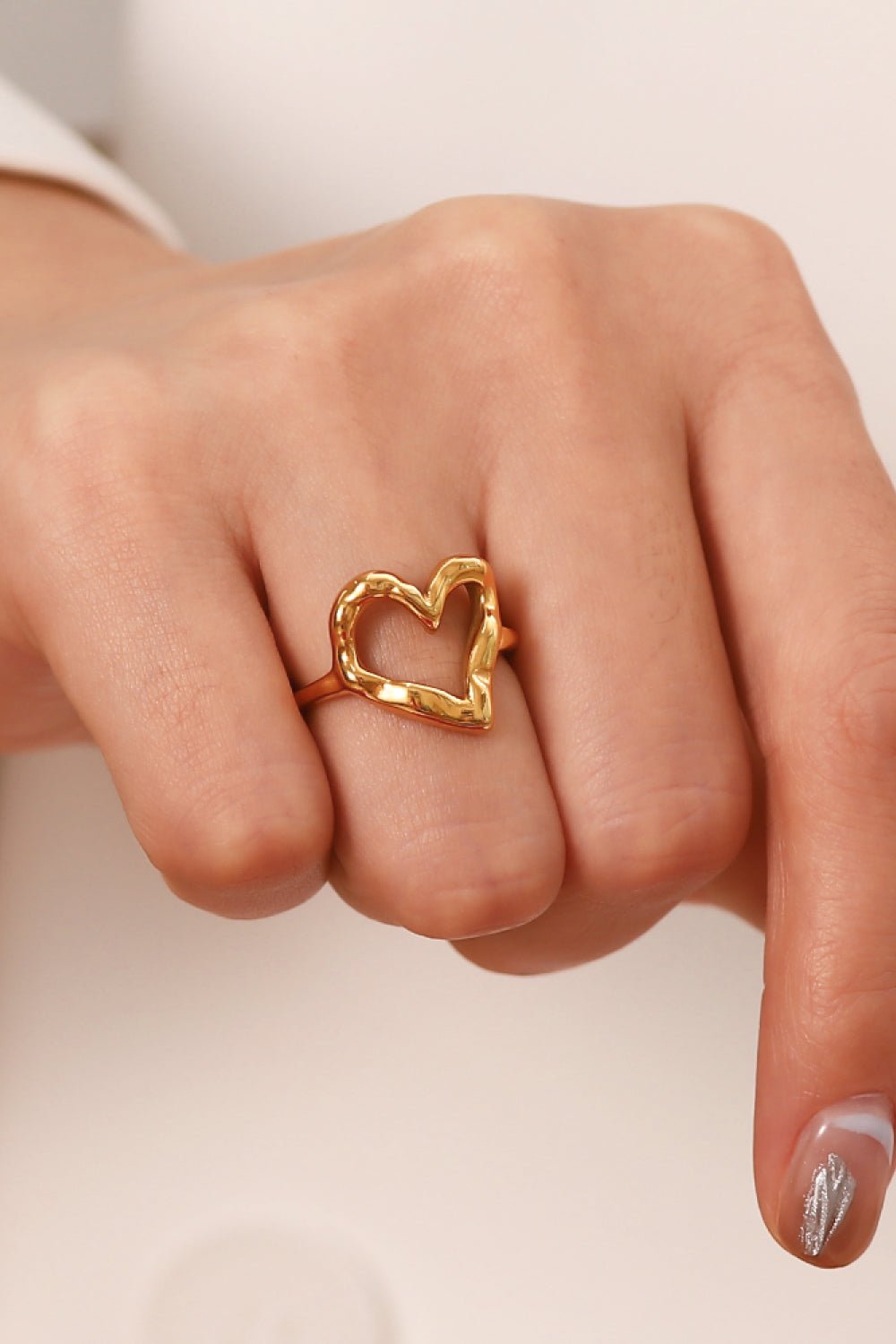 18K Gold Plated Heart - Shaped Ring - Runway Regalia