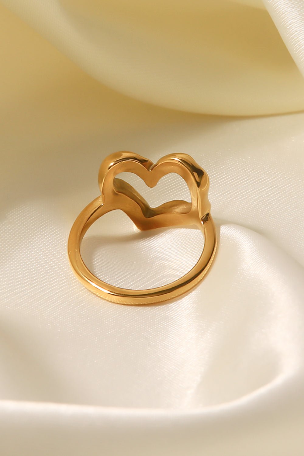 18K Gold Plated Heart - Shaped Ring - Runway Regalia