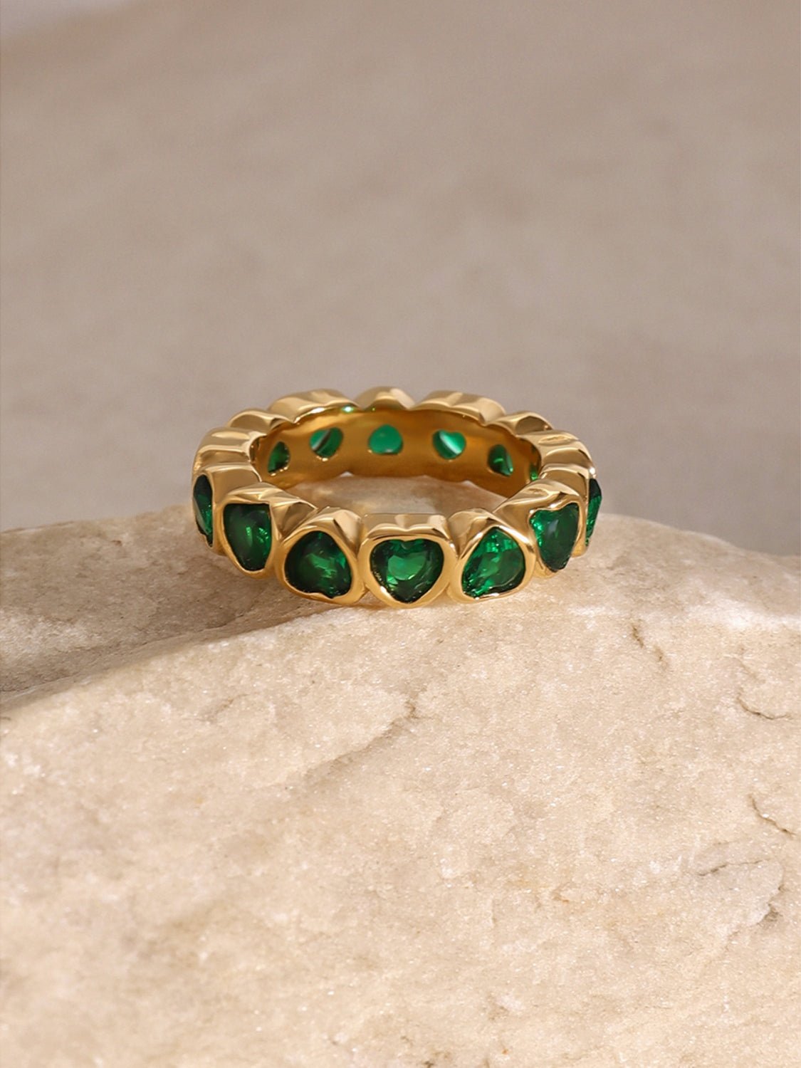 18K Gold - Plated Inlaid Zircon Ring - Runway Regalia