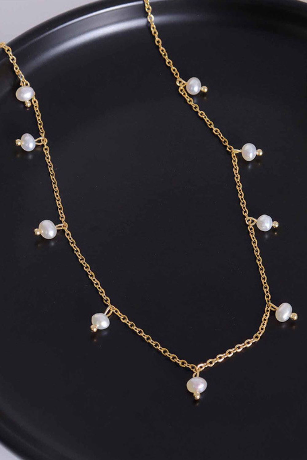 18K Gold - Plated Titanium Steel Pearl Necklace - Runway Regalia