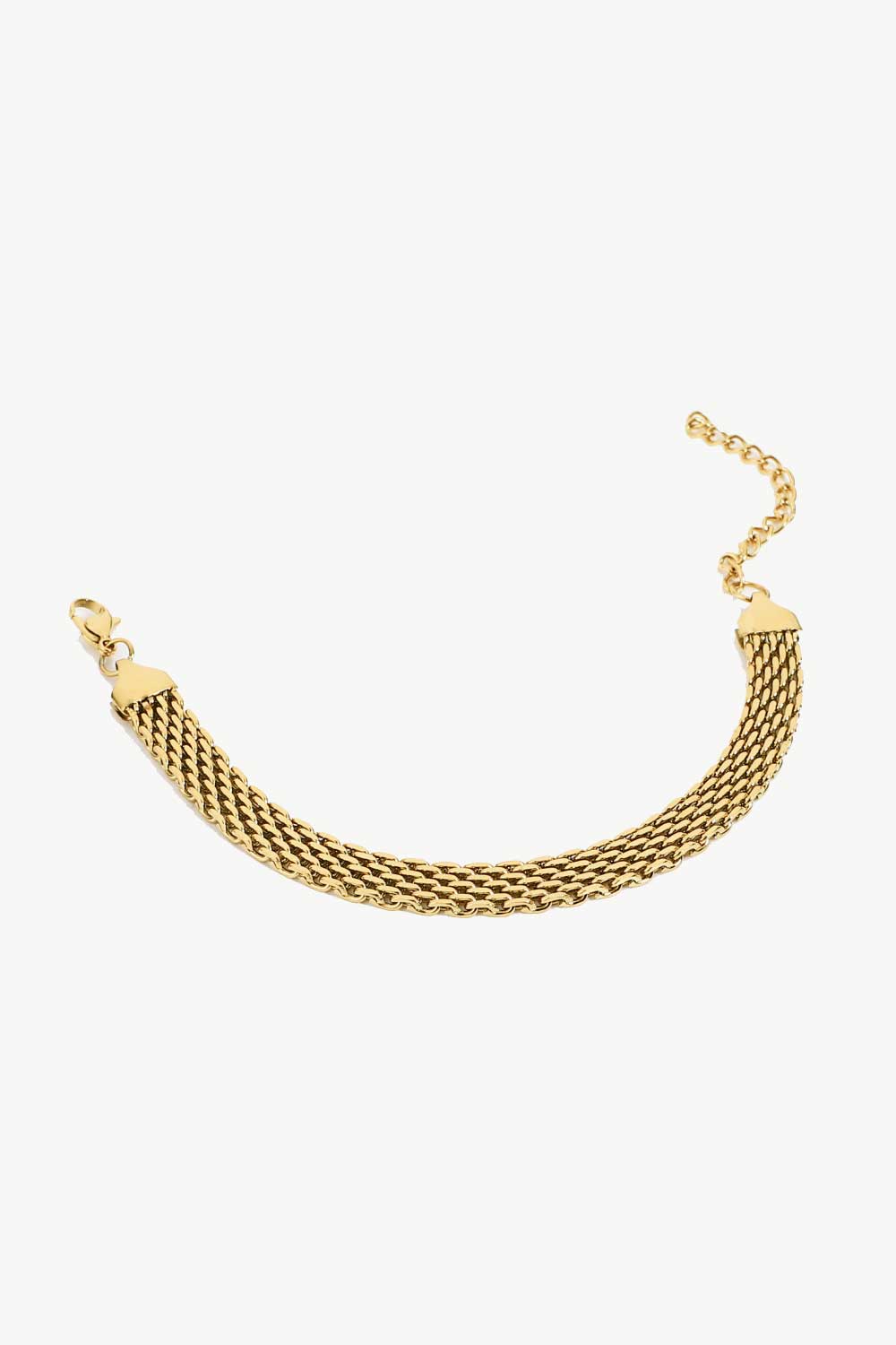 18K Gold - Plated Wide Chain Bracelet - Runway Regalia