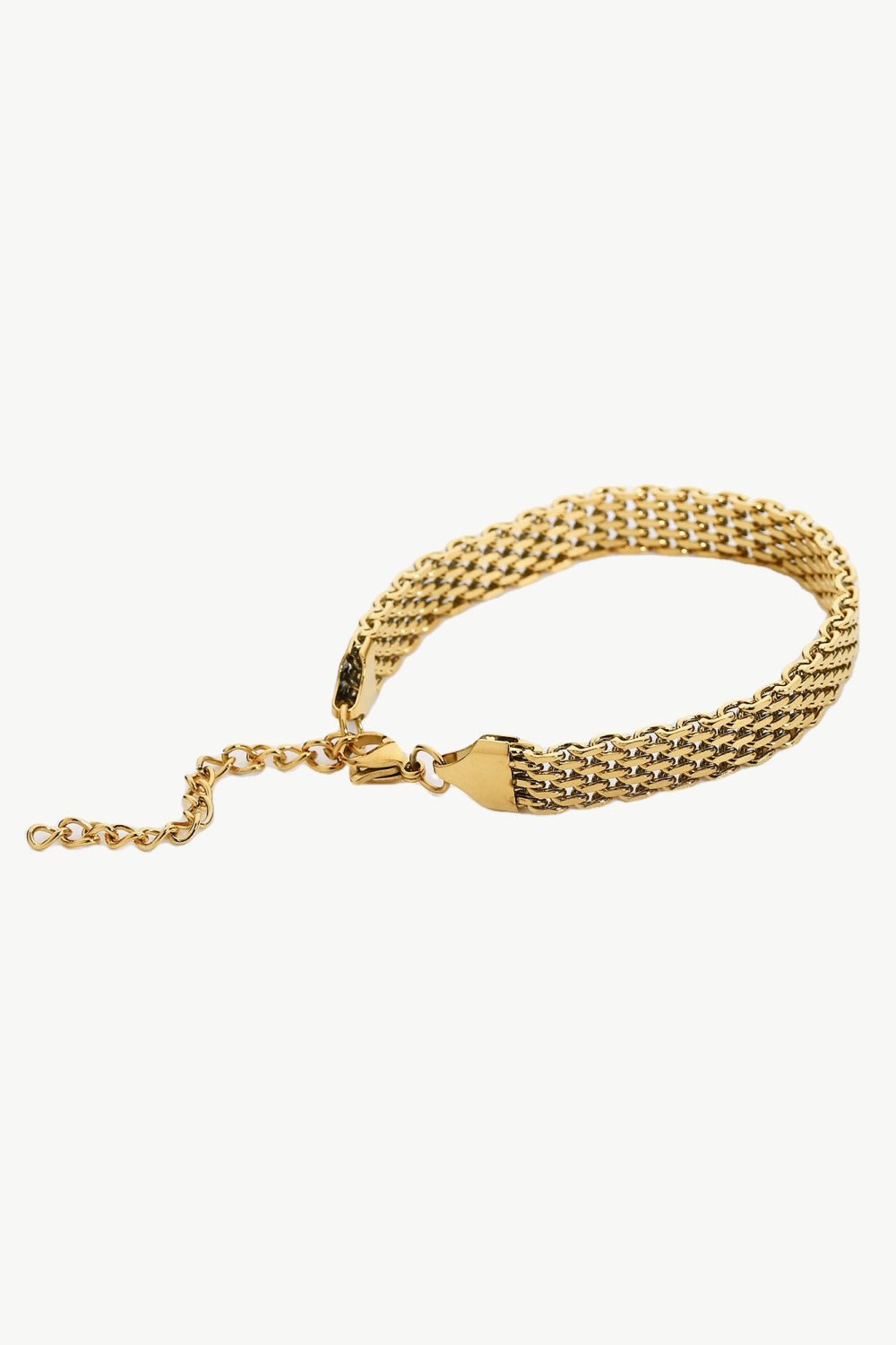 18K Gold - Plated Wide Chain Bracelet - Runway Regalia