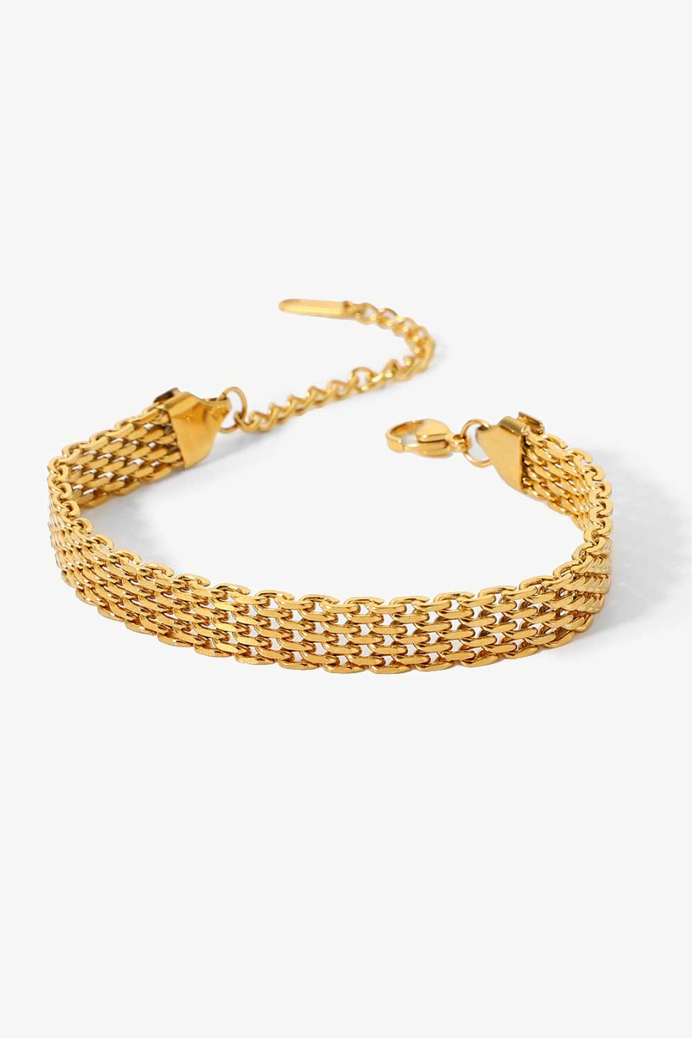 18K Gold - Plated Wide Chain Bracelet - Runway Regalia