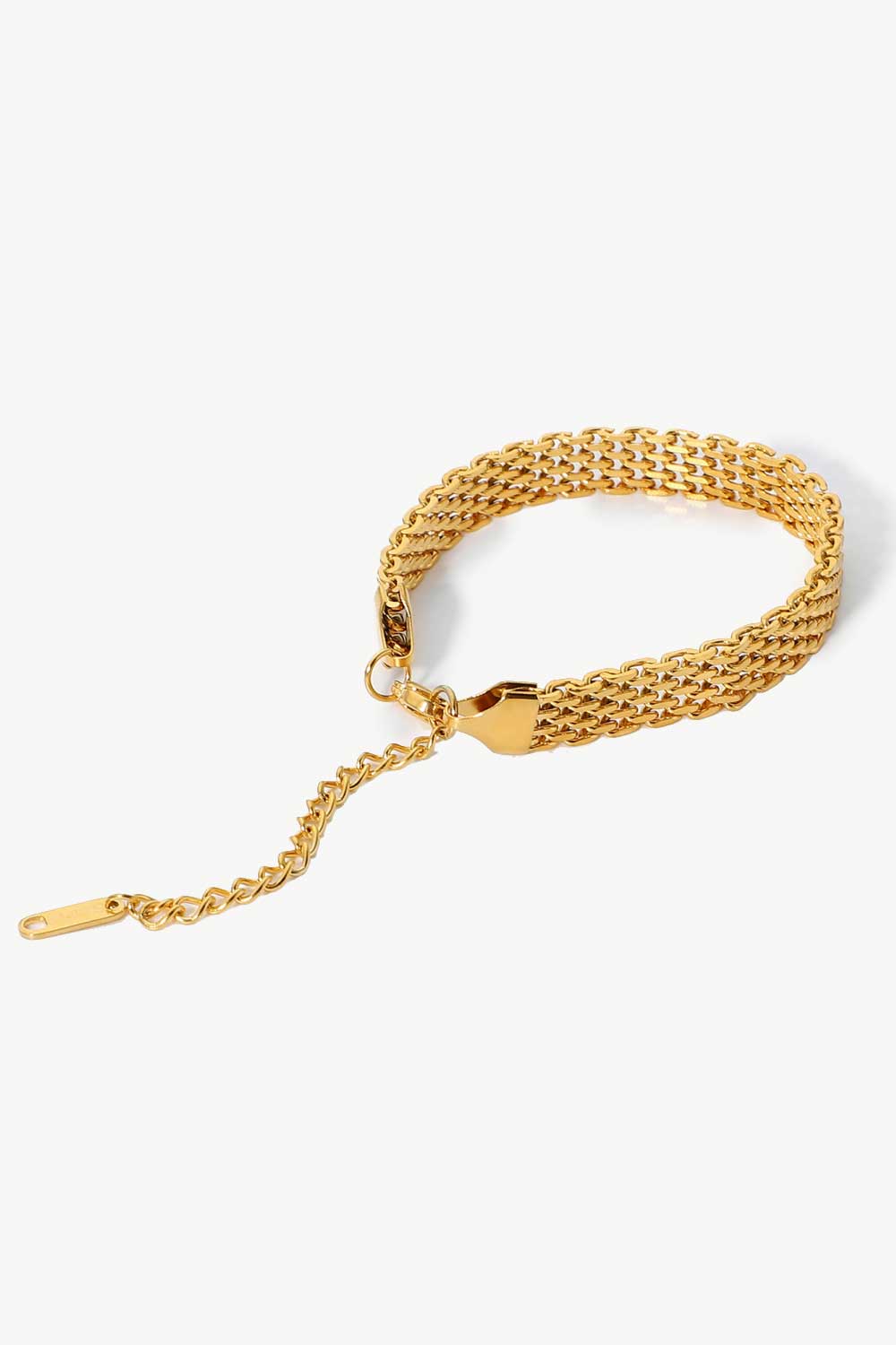 18K Gold - Plated Wide Chain Bracelet - Runway Regalia