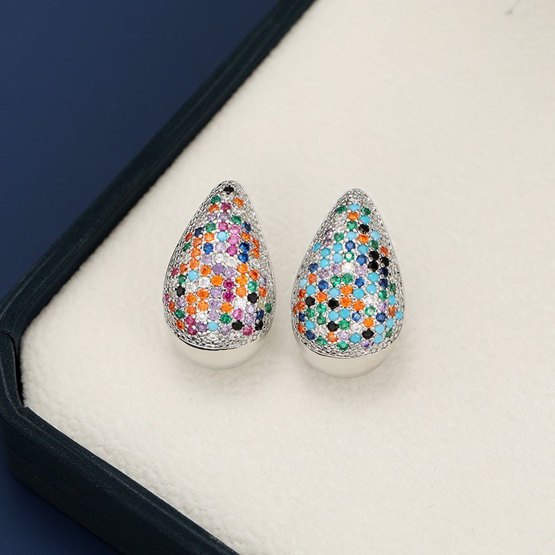 18K Gold - Plated Zircon Teardrop Earring - Runway Regalia