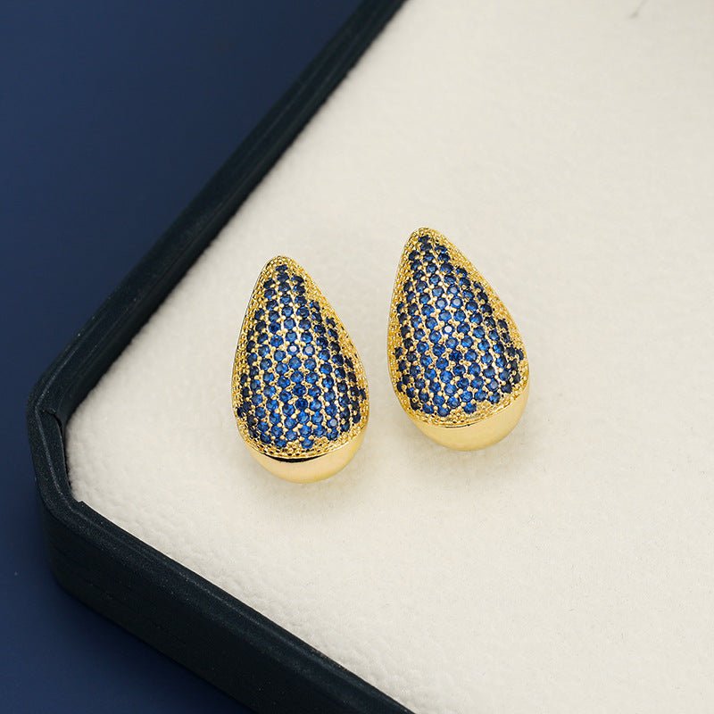 18K Gold - Plated Zircon Teardrop Earring - Runway Regalia