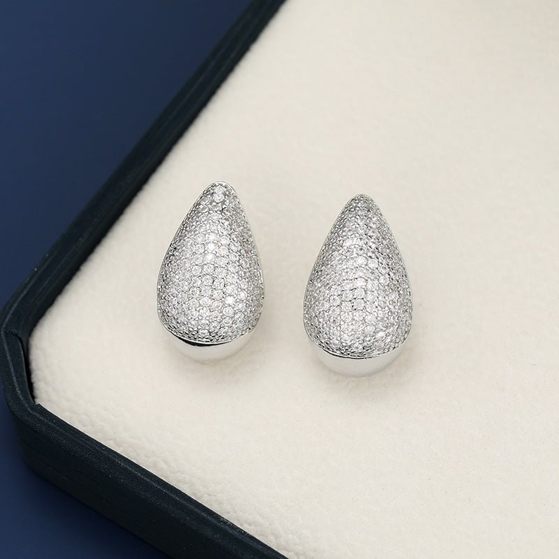 18K Gold - Plated Zircon Teardrop Earring - Runway Regalia