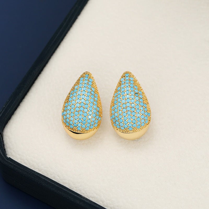 18K Gold - Plated Zircon Teardrop Earring - Runway Regalia