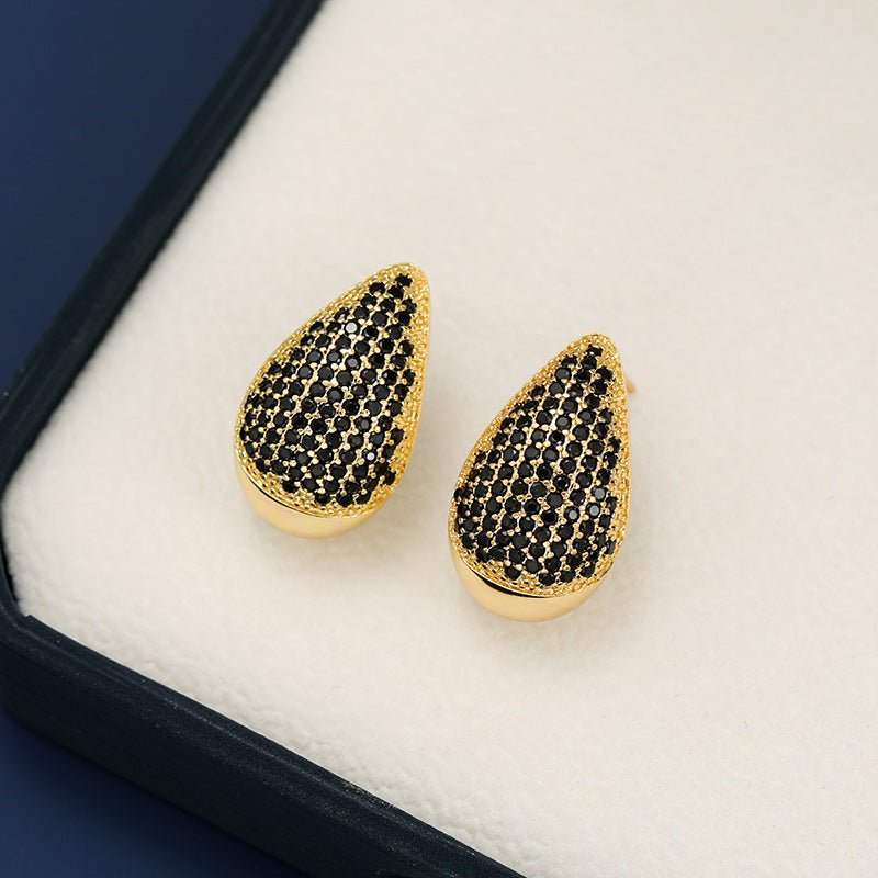 18K Gold - Plated Zircon Teardrop Earring - Runway Regalia