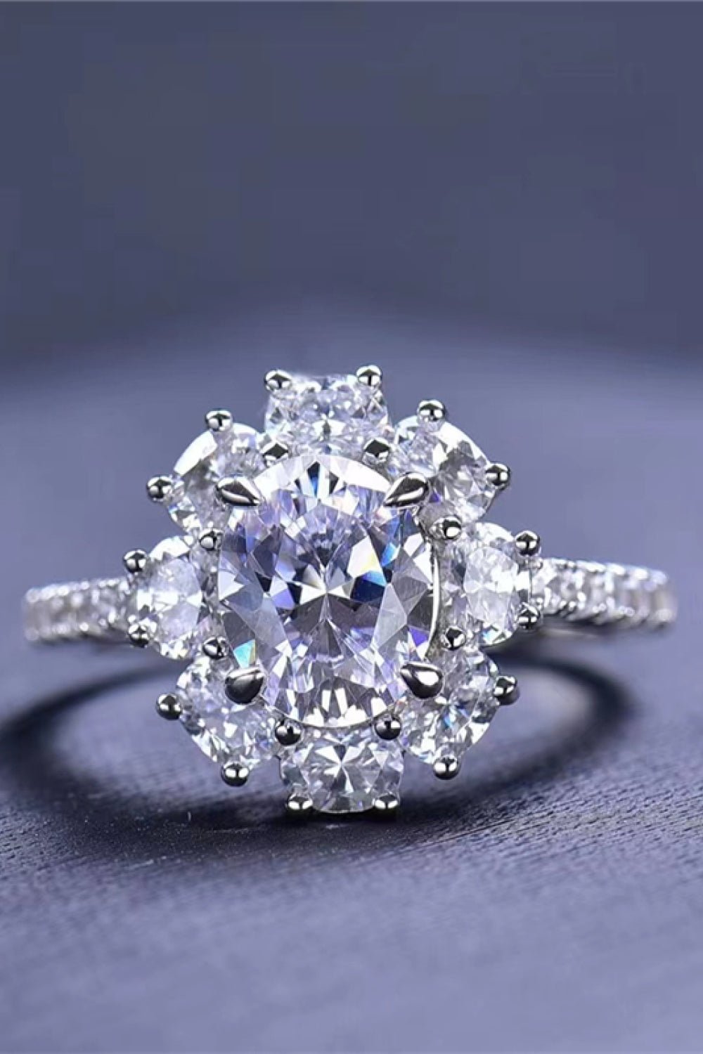 2 Carat Moissanite Floral 925 Sterling Silver Ring - Runway Regalia