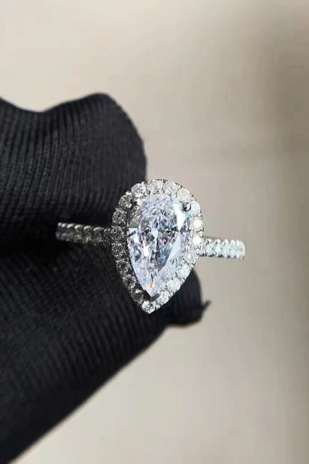 2 Carat Moissanite Teardrop Cluster Ring - Runway Regalia