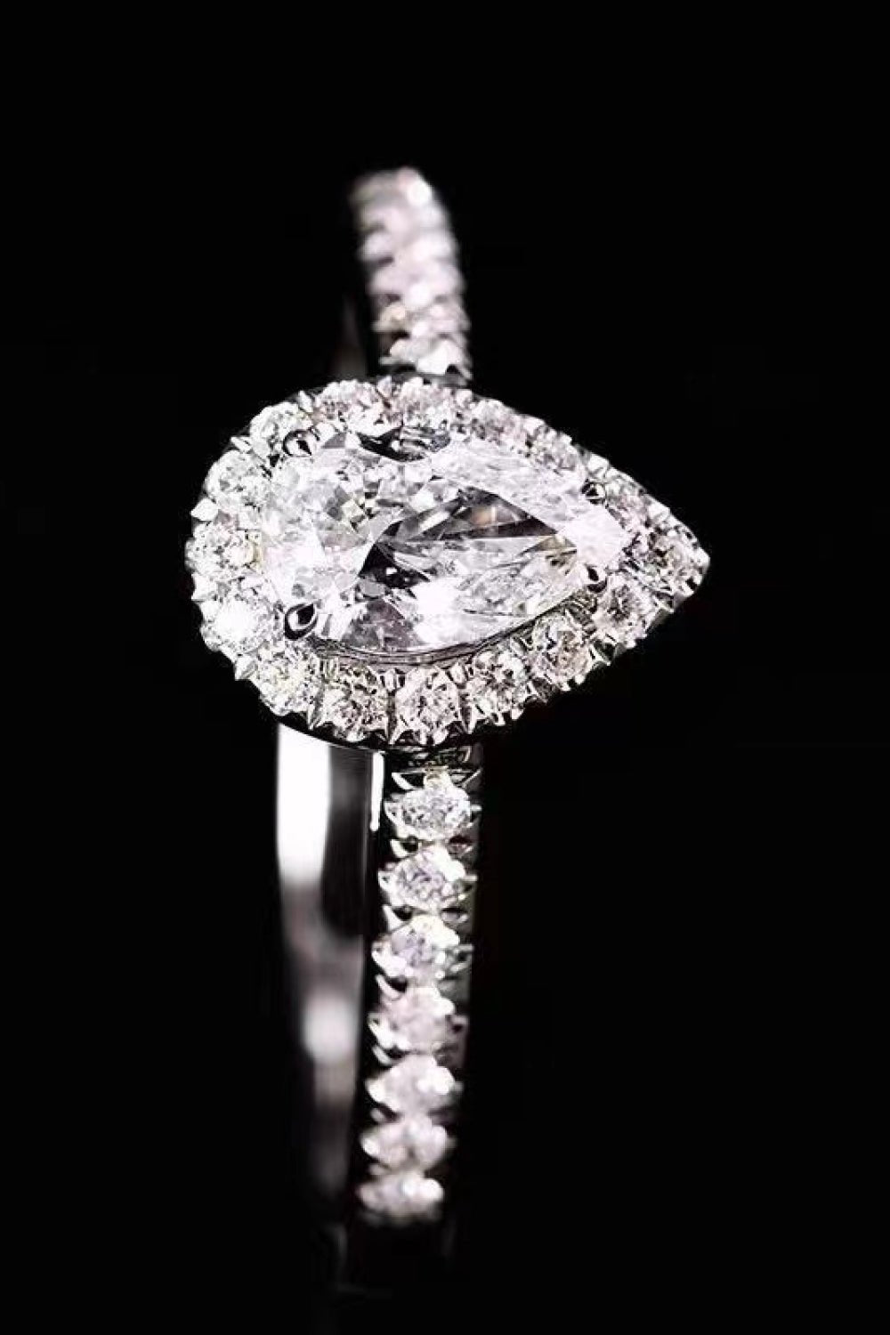 2 Carat Moissanite Teardrop Cluster Ring - Runway Regalia