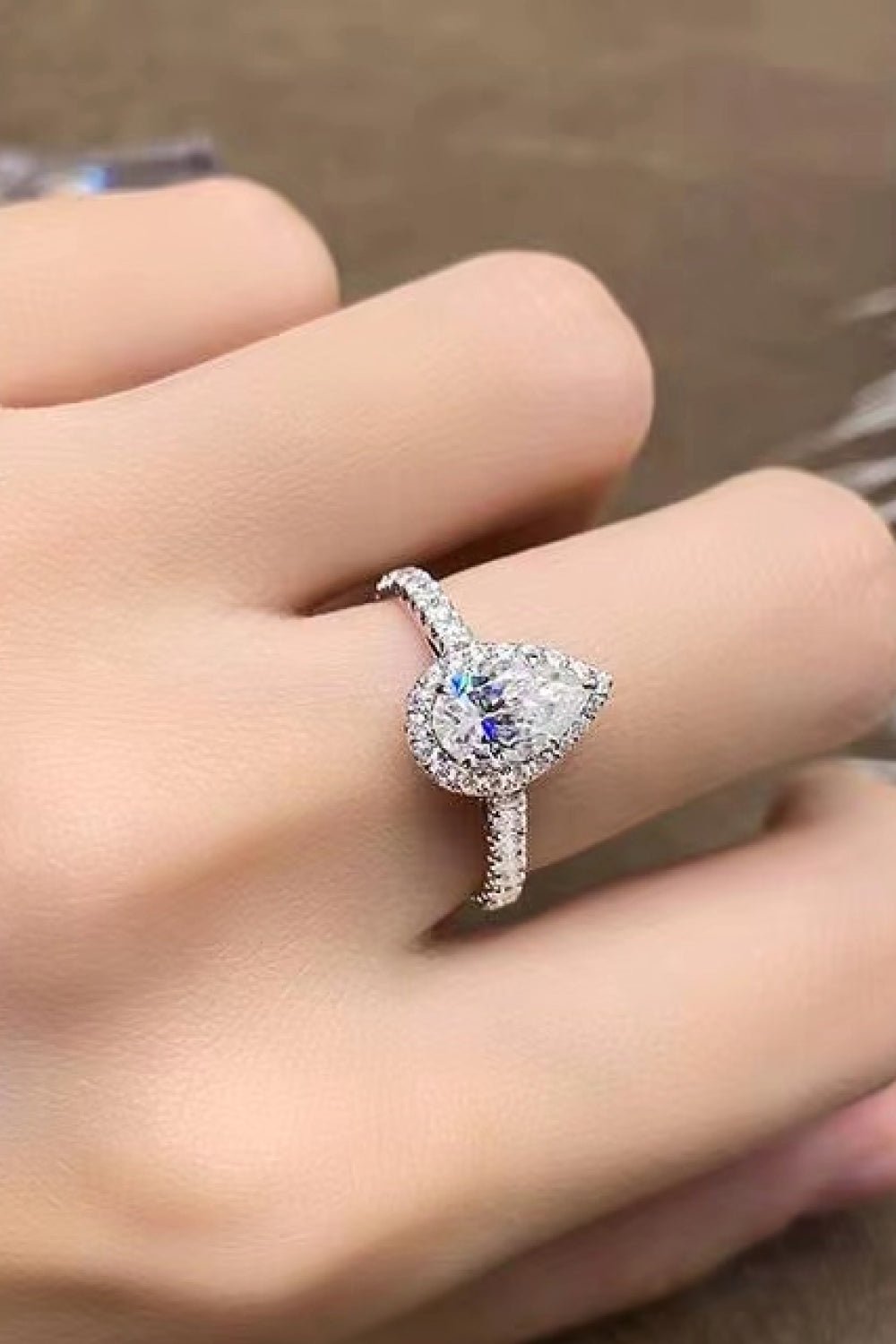 2 Carat Moissanite Teardrop Cluster Ring - Runway Regalia