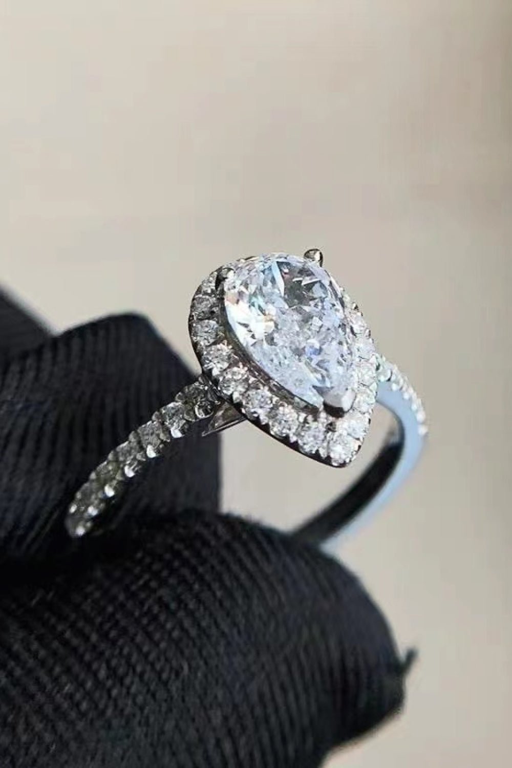 2 Carat Moissanite Teardrop Cluster Ring - Runway Regalia